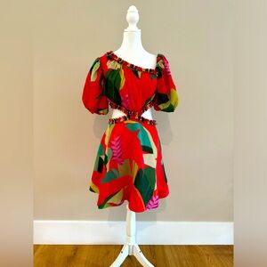 Farm Rio Red Floral Mini Dress